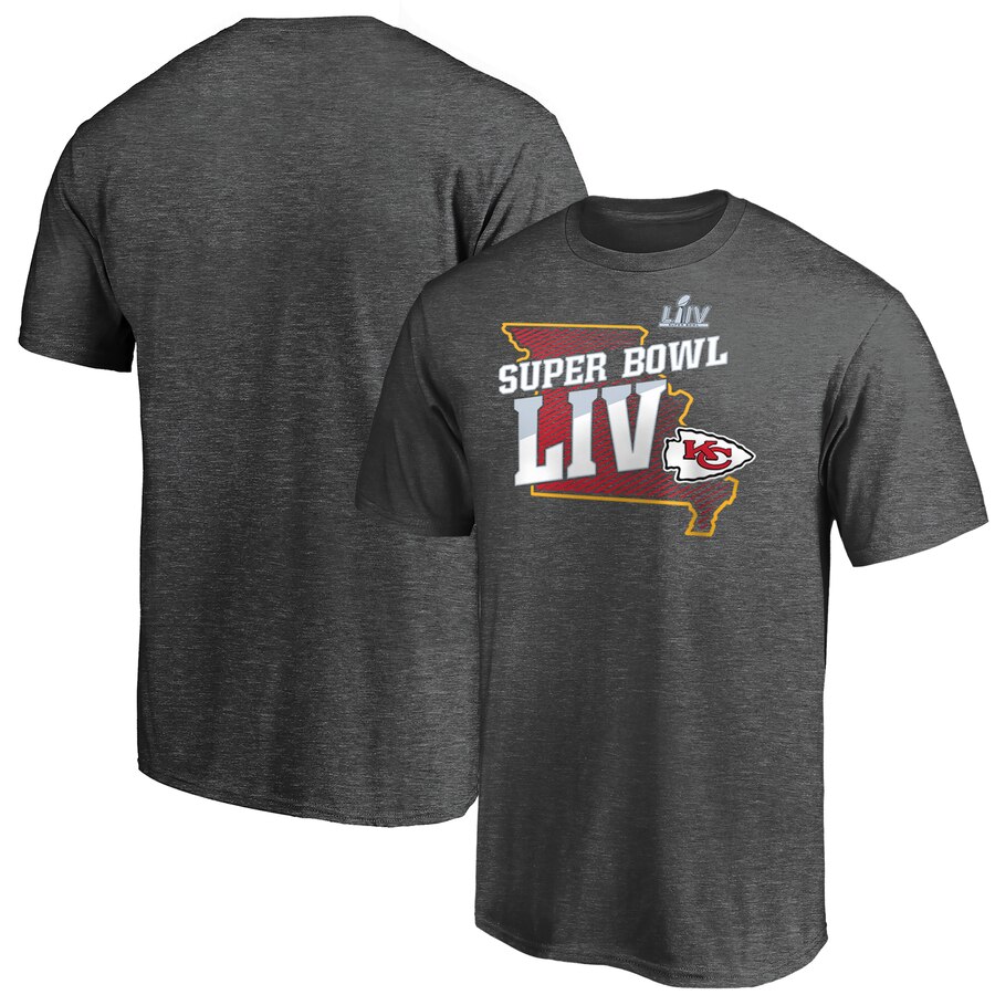 Men's Kansas City Chiefs NFL Heather Charcoal Super Bowl LIV Bound Eligible T-Shirt